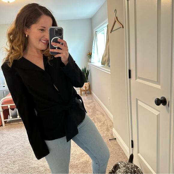 Oscar De La Renta Black Blazer Jacket Medium - Picture 2 of 14